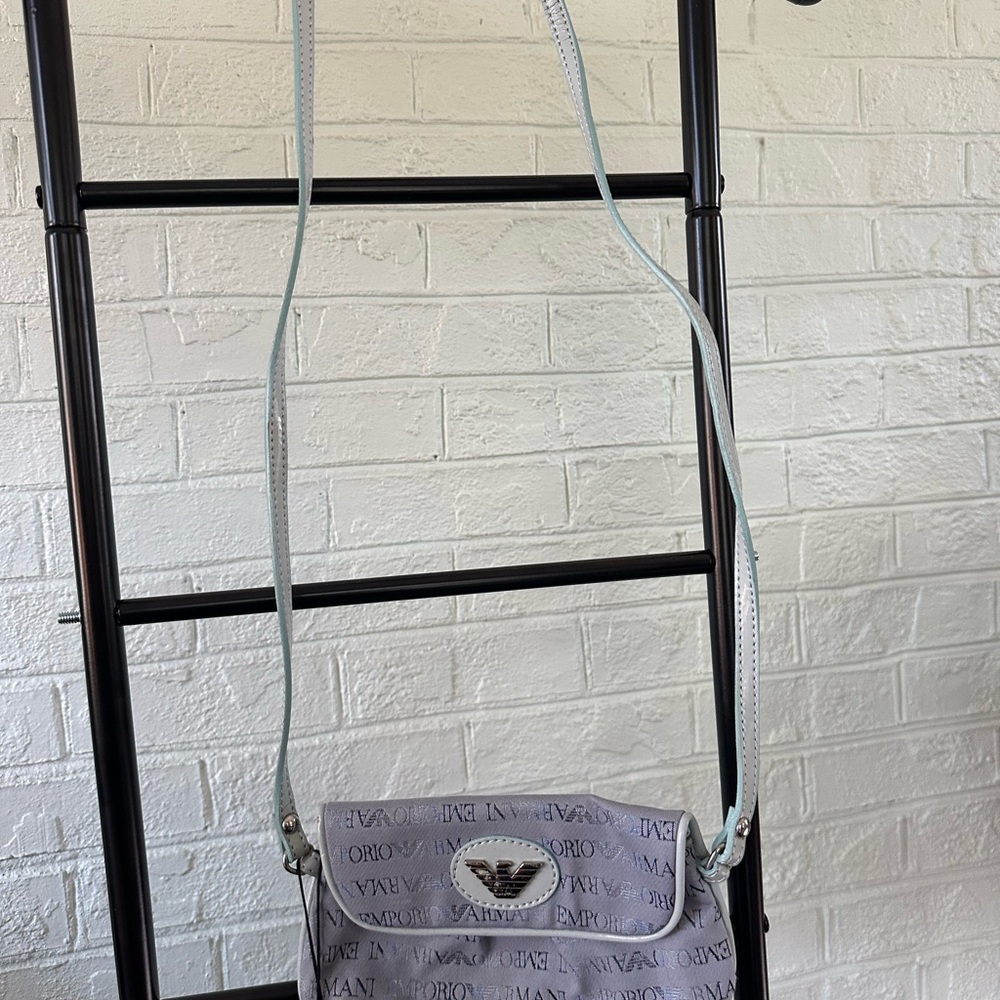 Emporio Armani Light Gray Logo Crossbody Bag